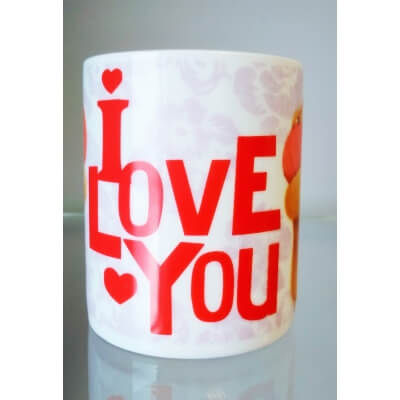 Kubek I Love You z misiem